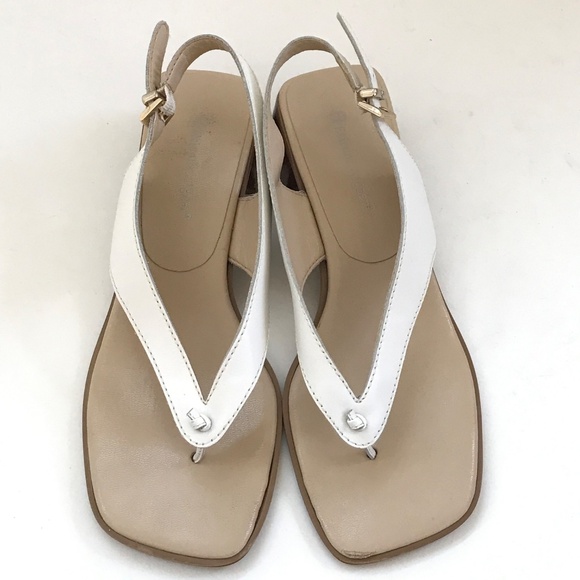 ETIENNE AIGNER Leather Sandals Low Block Heel Slingback Slip On Women’s Size 7.5 - Picture 5 of 16